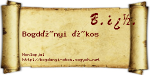 Bogdányi Ákos névjegykártya